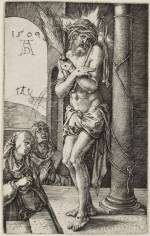 Albrecht Dürer. The Man of Sorrows Standing by the Column, from The Engraved Passion, 1509 Engraving on paper. Jansma Collection, Grand Rapids Art Museum, 2007.16a